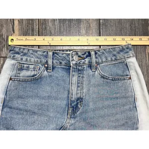Pacsun Denim Retro Y2K Mini Skirt Light Wash Two Tone Frayed Hem Women's Size 25 thumbnail 5