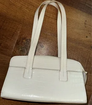 Liz Claiborne Crazy Horse White Handbag Faux Crocodile Shoulder Bag Purse thumbnail 4