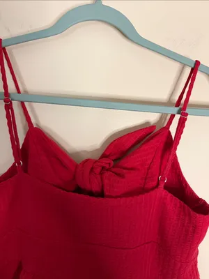 LOFT Red Tie-Front Peplum Camisole thumbnail 7