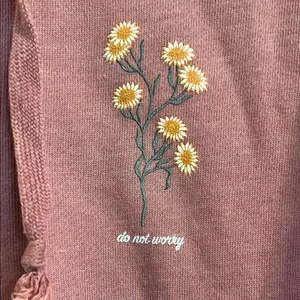 walk in love. Women’s‎ Pink Fleece Do Not Worry Wildflower Zip Up Hoodie Small thumbnail 3