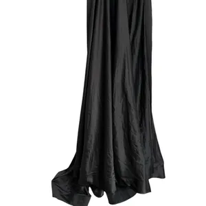 La Femme Black Long Satin Prom Gown Dress with Side Slit Full Skirt Size 0 NWT thumbnail 6