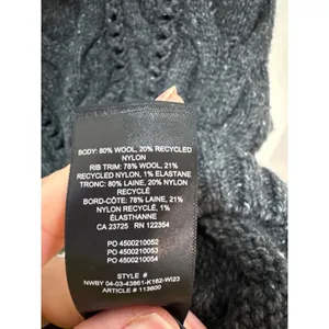 Wilfred‎ Aritzia Charcoal Grey Wool Cable Knit Mock Neck Sweater 113600 Small thumbnail 4