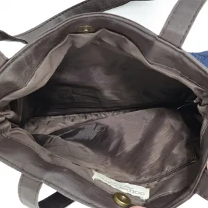 Gold Coast Blue Denim Faux Leather Shoulder Bag‎ thumbnail 3