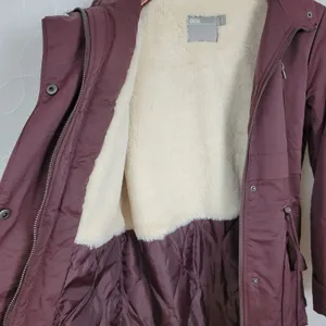 Asos Womens Coat Size 2 Purple Fleece Lined Hooded Drawstring Waist Anorak Coat thumbnail 4