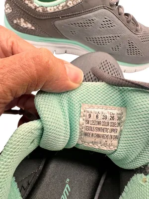 Skechers 9 Womens Athletic Shoes Snake Print Gray & Mint Green thumbnail 11