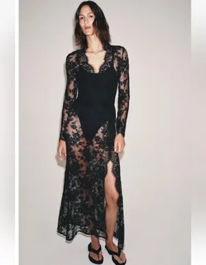 Zara lace long dress. S-M. thumbnail 11