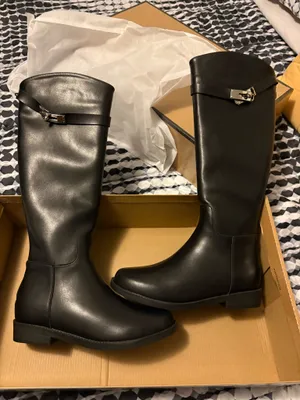 Faux leather riding boots Black Size EU 38 thumbnail 1