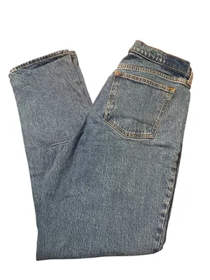 Abercrombie & Fitch Curve Love 90s Straight Mid Rise Jeans Blue Denim Sz 12L thumbnail 3