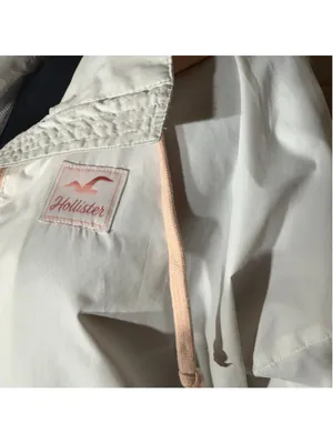 Hollister windbreaker jacket peach hoodie zip mock neck activewear outerwear M thumbnail 11