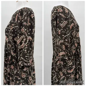 ba&sh Cherry Midi Shift Dress Babydoll V-Neckline Brown Floral Women’s US 6 thumbnail 8