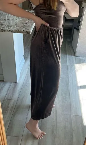 Loveriche Women's Velvet Wide-Leg Jumpsuit Medium Chocolate Brown thumbnail 3