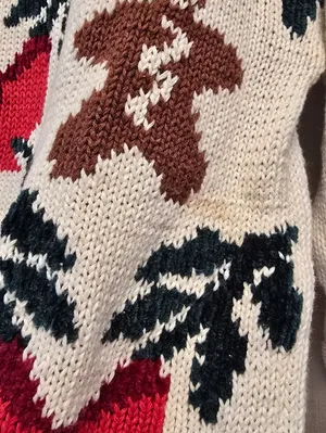 {M} Vintage Knit Christmas Sweater Red Size M thumbnail 6