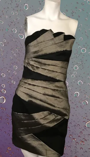 Jessica McClintock 90s Iridescent Formal Vintage Short Dress Holiday‎ Christmas thumbnail 1