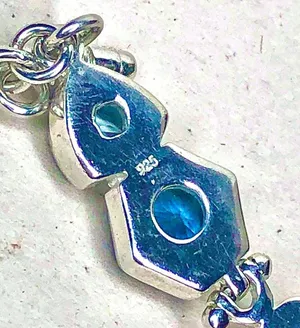 FACETED BLUE TOPAZ Sterling Silver Toggle Bracelet thumbnail 3