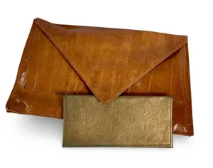 Mustard Flat Envelope Clutch Brown thumbnail 3