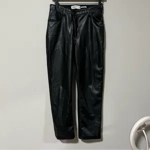 Abercrombie Criss Cross Waistband Vegan Leather 90s High Rise 27 XS thumbnail 2