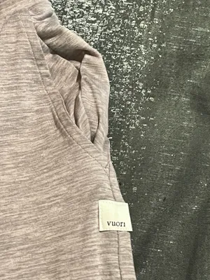 Womens large Vuori Falls wide leg sleeveless henley jumpsuit-rosemary heathered thumbnail 6