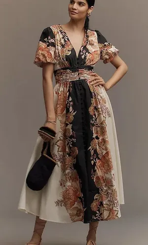 Katerina Button Front Dress Anthropologie thumbnail 1