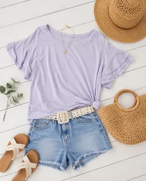 Anthropologie Lilac Tee thumbnail 2