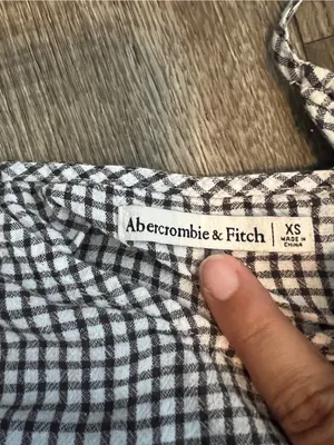 Abercrombie Black & White Gingham Spaghetti Strap Peplum Tank Top thumbnail 7