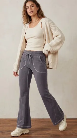Free People Movement New Flow Flare Leggings Grey Medium Tall. thumbnail 1
