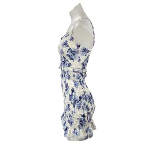 Abercrombie & Fitch Best Dressed Guest Floral Smock Ruffle Mini Bodycon Dress XS thumbnail 2