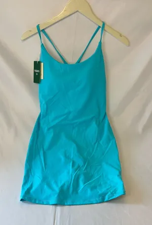 Halara SoftlyZero Plush Blue Tennis Dress w/ Built-In Shorts Women’s S NWT thumbnail 1