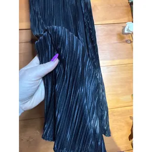 NWT Lulus Poised Performance Black Plisse One-Shoulder Maxi Dress Banquet Size S thumbnail 4