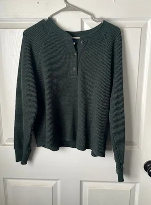 Old Navy Waffle Knit Long Sleeve Henley thumbnail 1