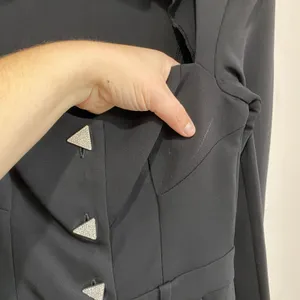 &‎ Other Stories Black Jumpsuit W Retro Triangle Diamond Studded Buttons Size 0 thumbnail 11