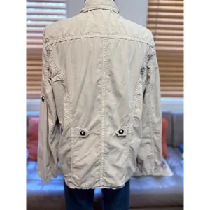 Fresh Produce Utility Jacket Roll Tab Sleeve Beige Small 20007 thumbnail 6