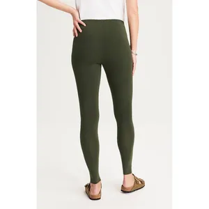J Jill Pima Cotton Ankle Leggings Deep Olive Fall Winter Pants Neutral S New NWT thumbnail 6