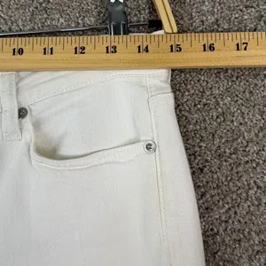 7 For All Mankind Jeans Women 26 White Low Rise Straight Y2K Made USA Button Fly thumbnail 8
