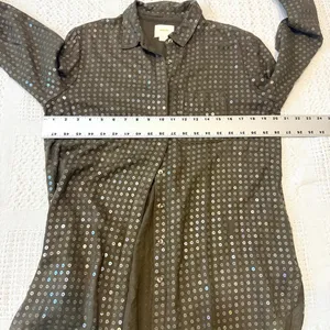 Anthropologie Maeve small Arwa sequin button up shirt blouse TLS2 2764 thumbnail 3