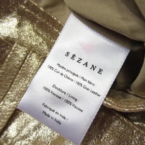 Sézane NWT Romeo Short in Golden Leather Belted Pleated Shorts 42 / 10 thumbnail 7