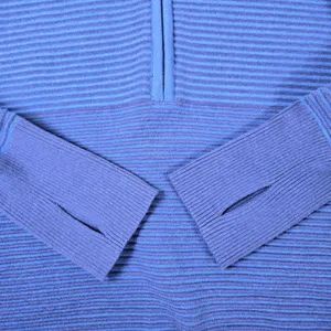 OFFLINE by Aerie Home Stretch Ribbed Sweater Quarter Zip Blue Pullover Sweater L thumbnail 8