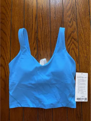 Lululemon Align Cropped Tank Padded Ocean Wave Size 4 NWT thumbnail 2