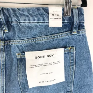 Good American Womens Good Boy Jeans High Rise Split Cuff Blue941 12/31 thumbnail 3