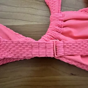 Aerie Jacquard One Shoulder Bandeau Bikini Top Size Medium‎ Pink thumbnail 4