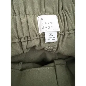 A New Day Olive Green Paperbag Waist Wide Leg Tie Front Trousers XL NWT thumbnail 5