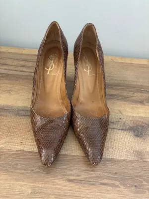 YSL Yves Saint Laurent Lizard Print Leather Stiletto High Heels thumbnail 7