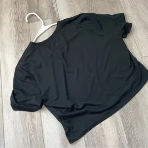 Nike Crop Top Tshirt short sleeve womens Black (large) lightweight sporty casual thumbnail 4