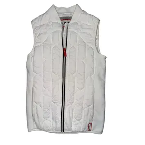 Hunter Boots Vest Womens small Full Zip Puffer White Outdoor Hiking Pockets euc thumbnail 2