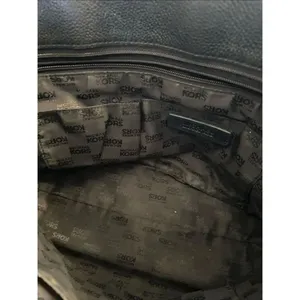 Michael Kors Delancy Shoulder Tote Bag Black Gold Pebbled Leather thumbnail 11