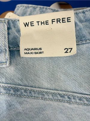 NWT! Free People We The Free Aquarius Asymmetrical Denim Maxi Skirt 27 thumbnail 7