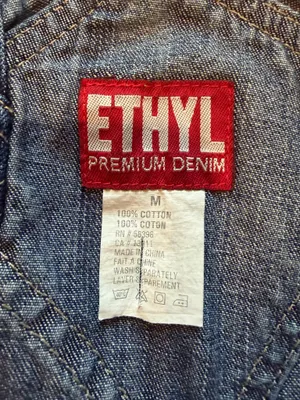 Ethyl Denim Overalls Bibs Cropped Vintage Blue thumbnail 7