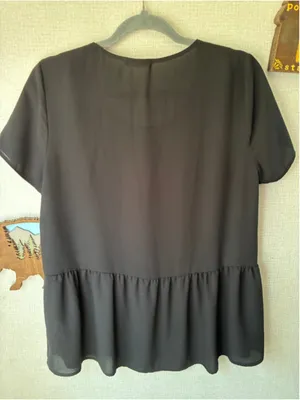 Pleione By Anthropologie Black Peplum Blouse Size Small thumbnail 6