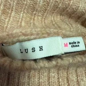 Lush Brown Turtleneck Argyle Long Sleeve Knit Cozy Pullover Sweater Top Size M thumbnail 3