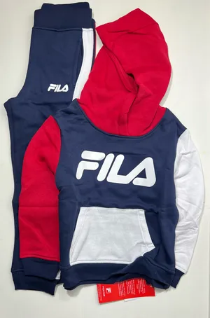 Fila little boys 2 pcs jogger with hooded pullover, size 4 Navy/red thumbnail 1