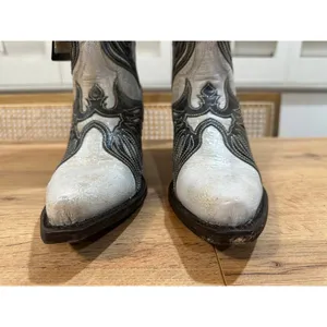 Dan Post Ndulgence Cowboy Boots Snip Toe Leather White Black Size 8 NWT Western thumbnail 8